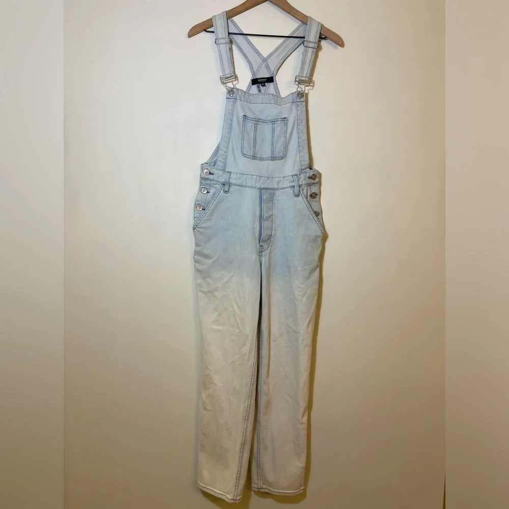 HUDSON WOMEN'S JEAN OVERALLS DENIM In Light Beams Blue sz S